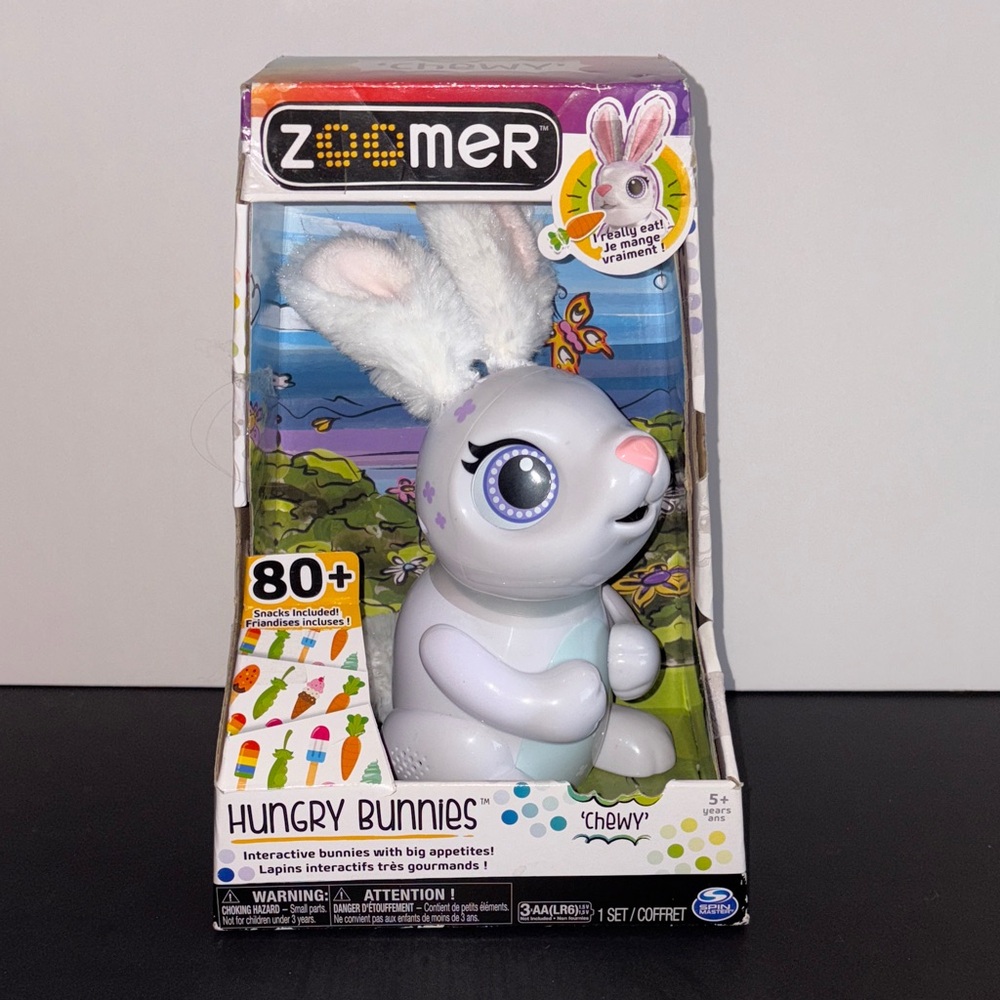 Zoomer Hungry Bunnies “Chewy” Interactive Robotic Toy White
